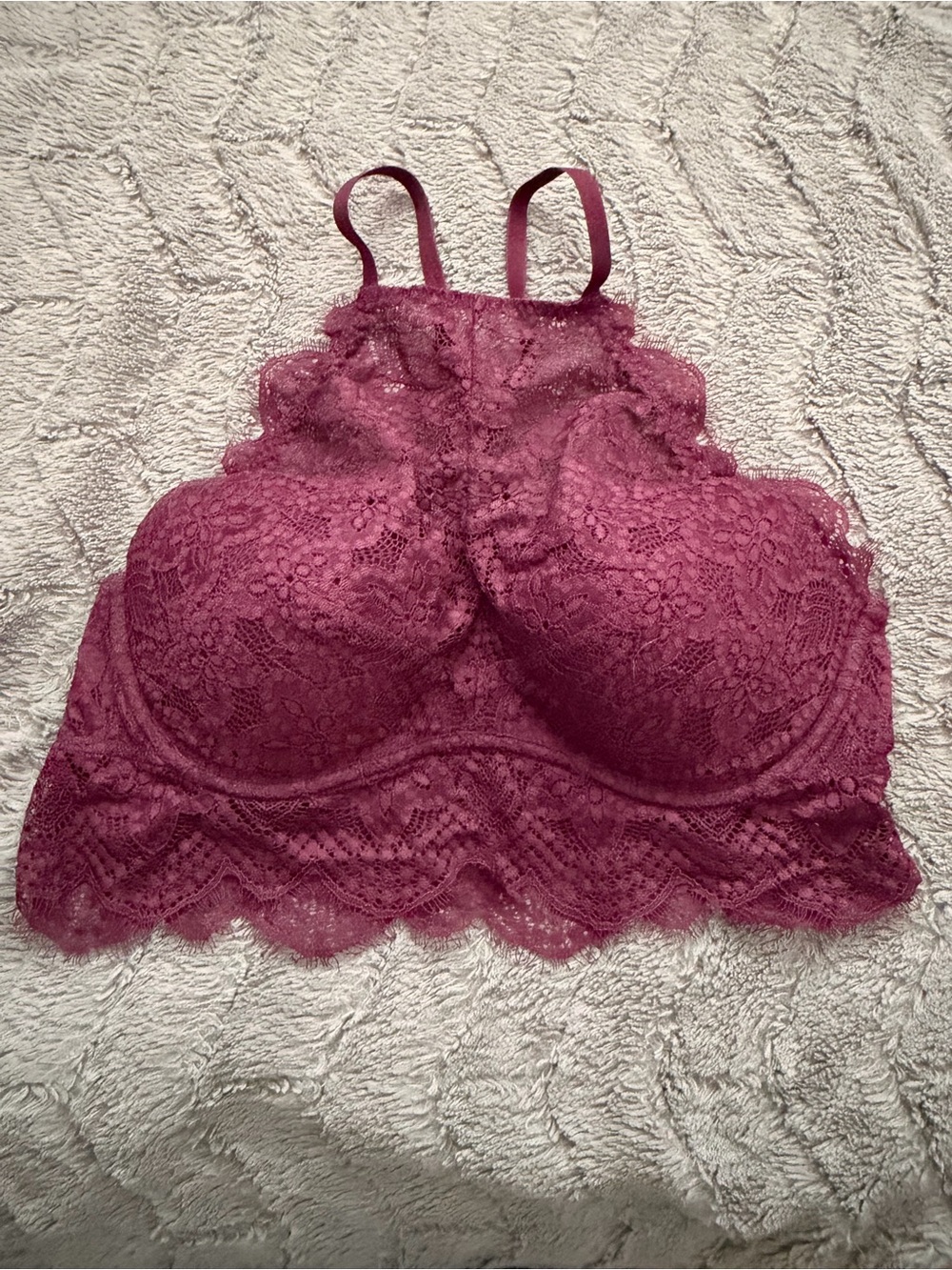 PINK Lace High-Neck Bralette